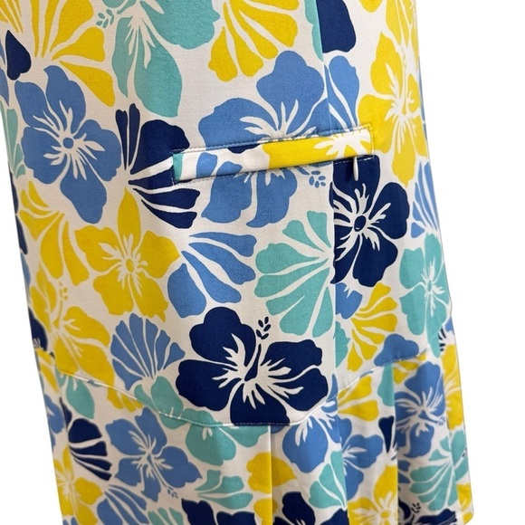 J. McLaughlin Dorte Short Sleeve Pleated Tennis Dress Blue Floral Print NWT - Picture 9 of 14